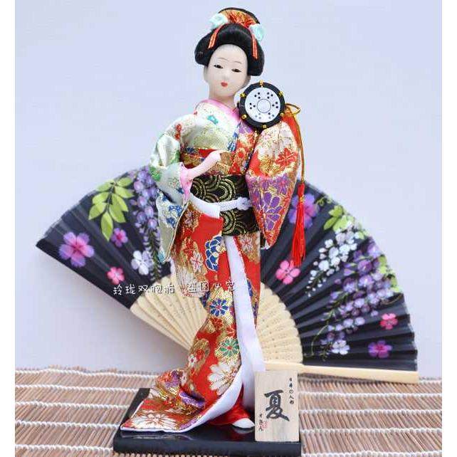 日本人偶艺妓 和服仕女娃娃装饰品 人形摆设 日式绢人摆件工艺品
