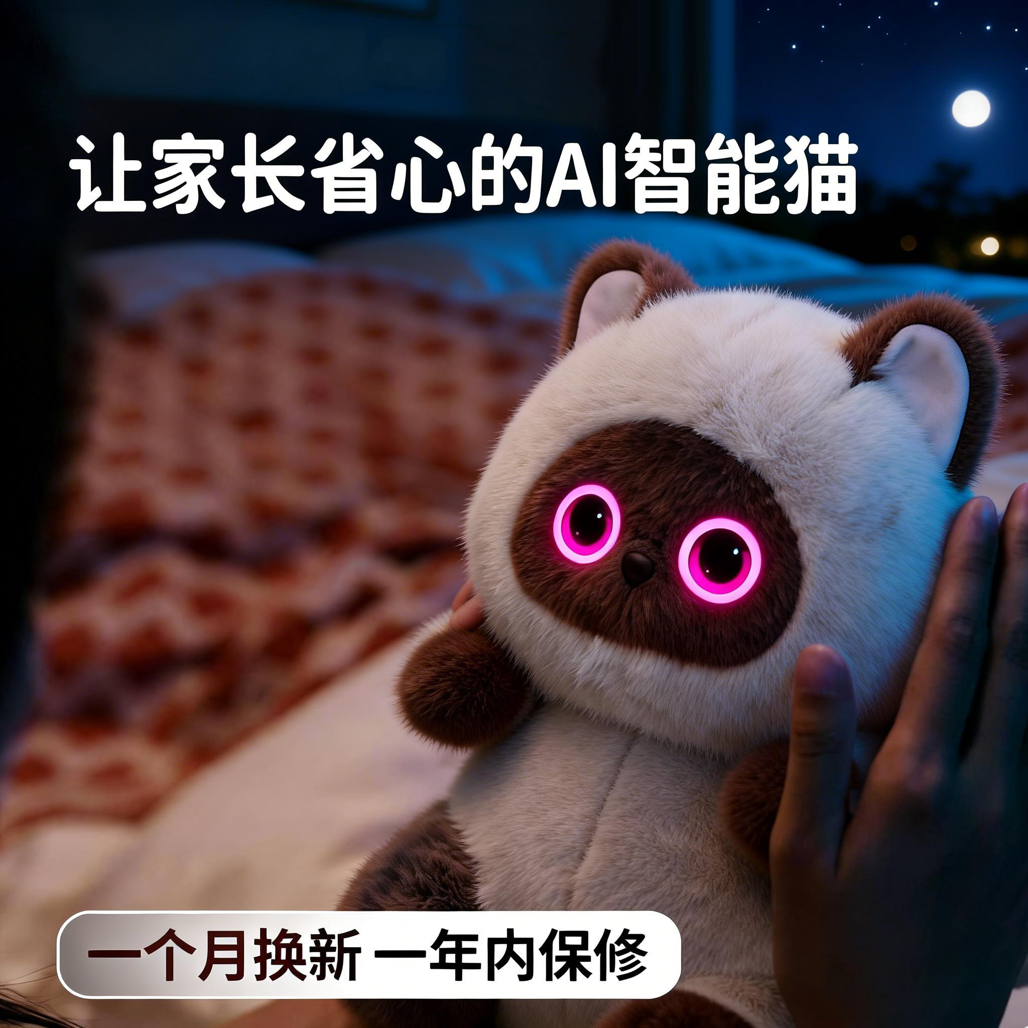 AI宠物陪伴智能机器人情感互动儿童小猫对话毛绒玩具deepseek豆包