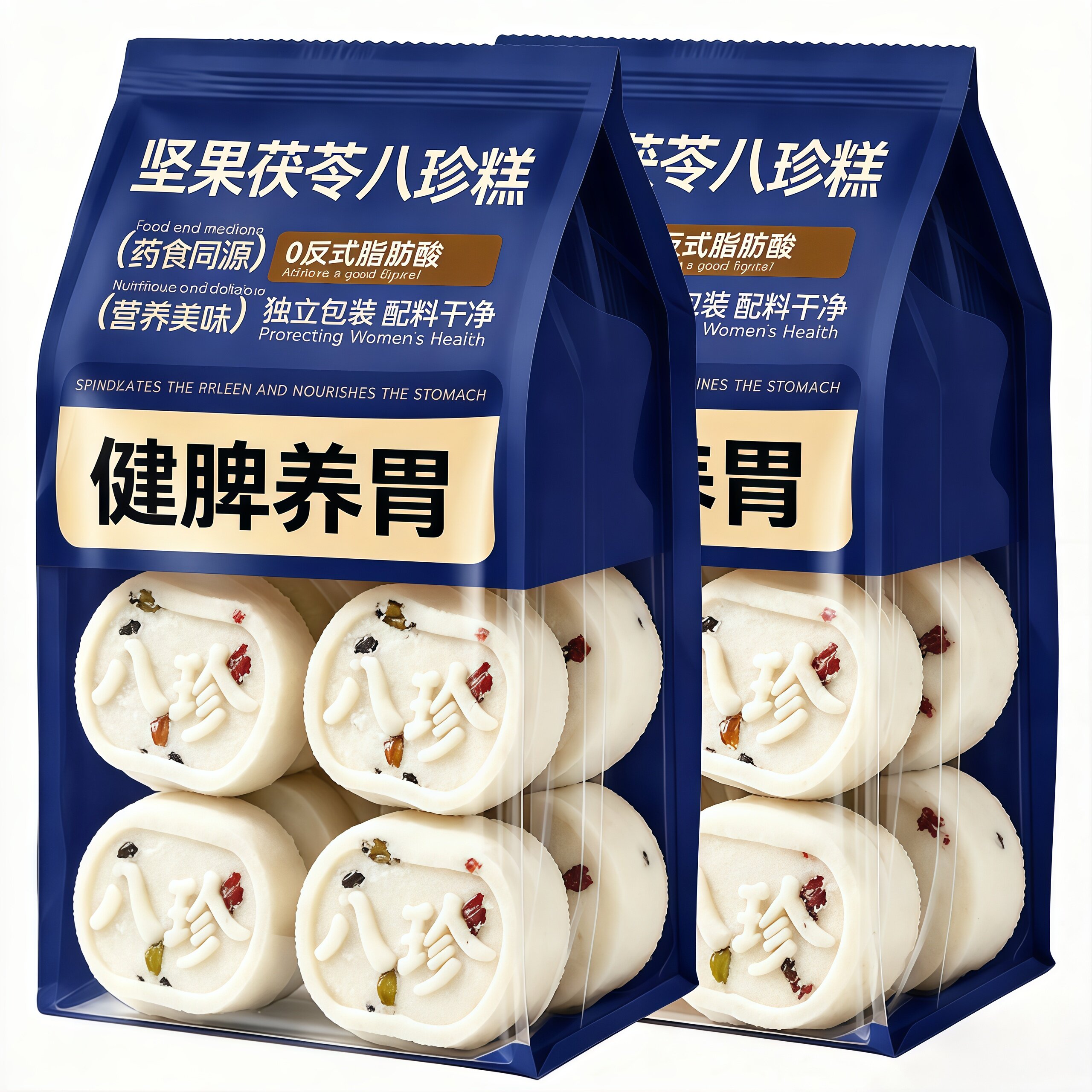 李亚鹏坚果茯苓八珍糕正品芡实薏米养胃无添加儿童孕妇老人糕点心