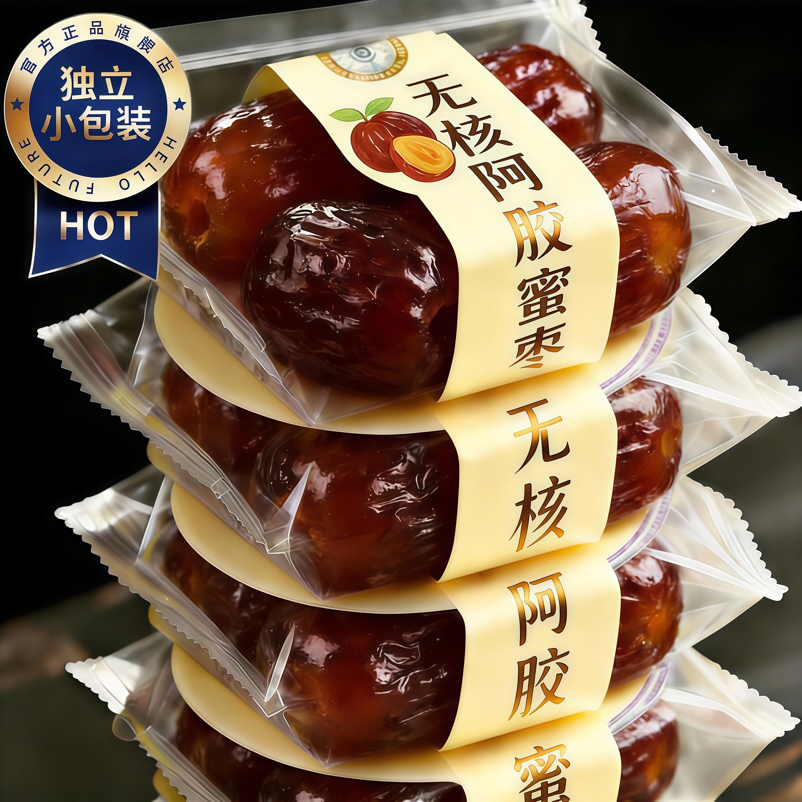 央妈推荐！蜜枣特级金丝阿胶蜜枣无核官方旗舰店正宗蜜枣独立包装