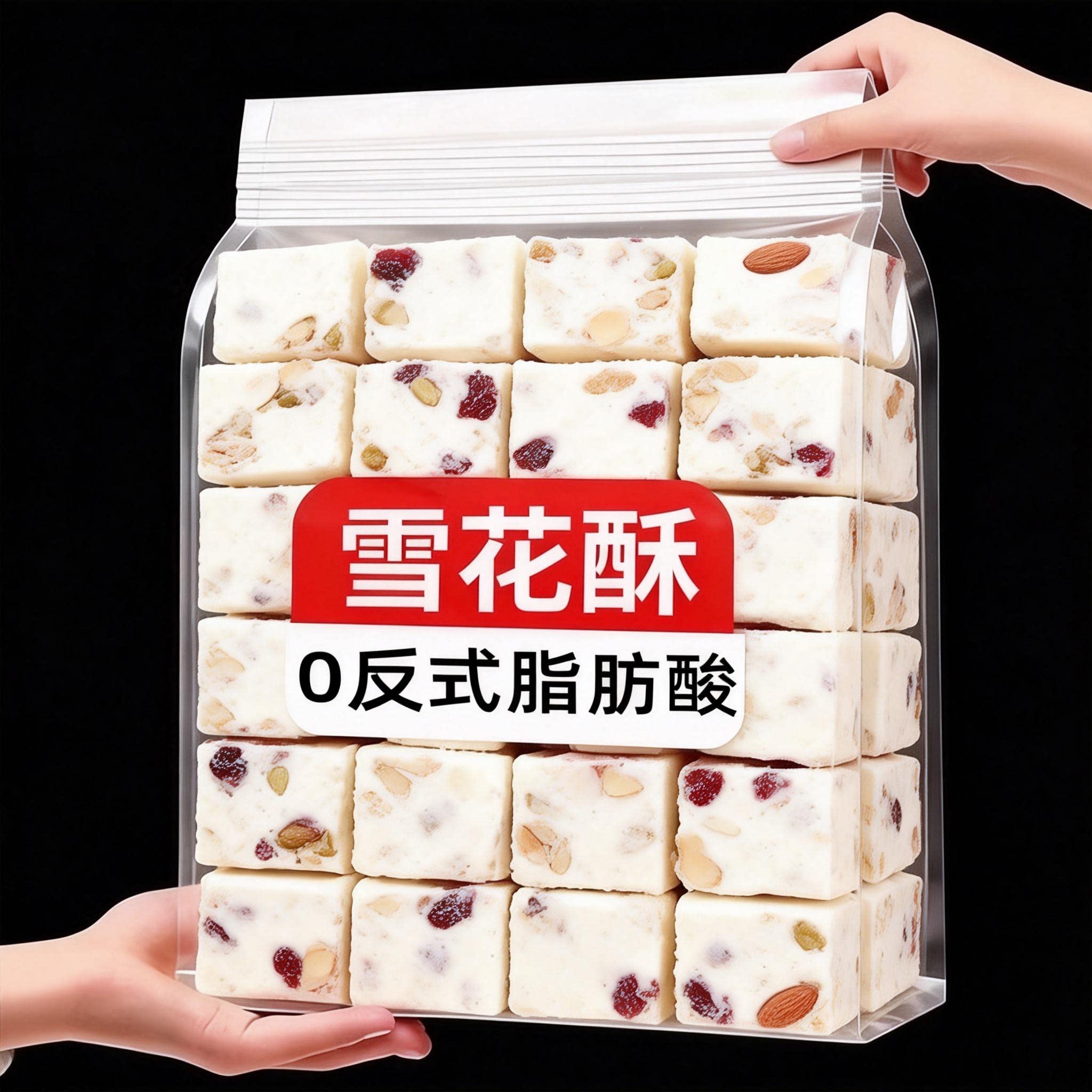 蔓越莓雪花酥饼干混合口味官方旗舰店牛轧糖散装糖果点心休闲糕点