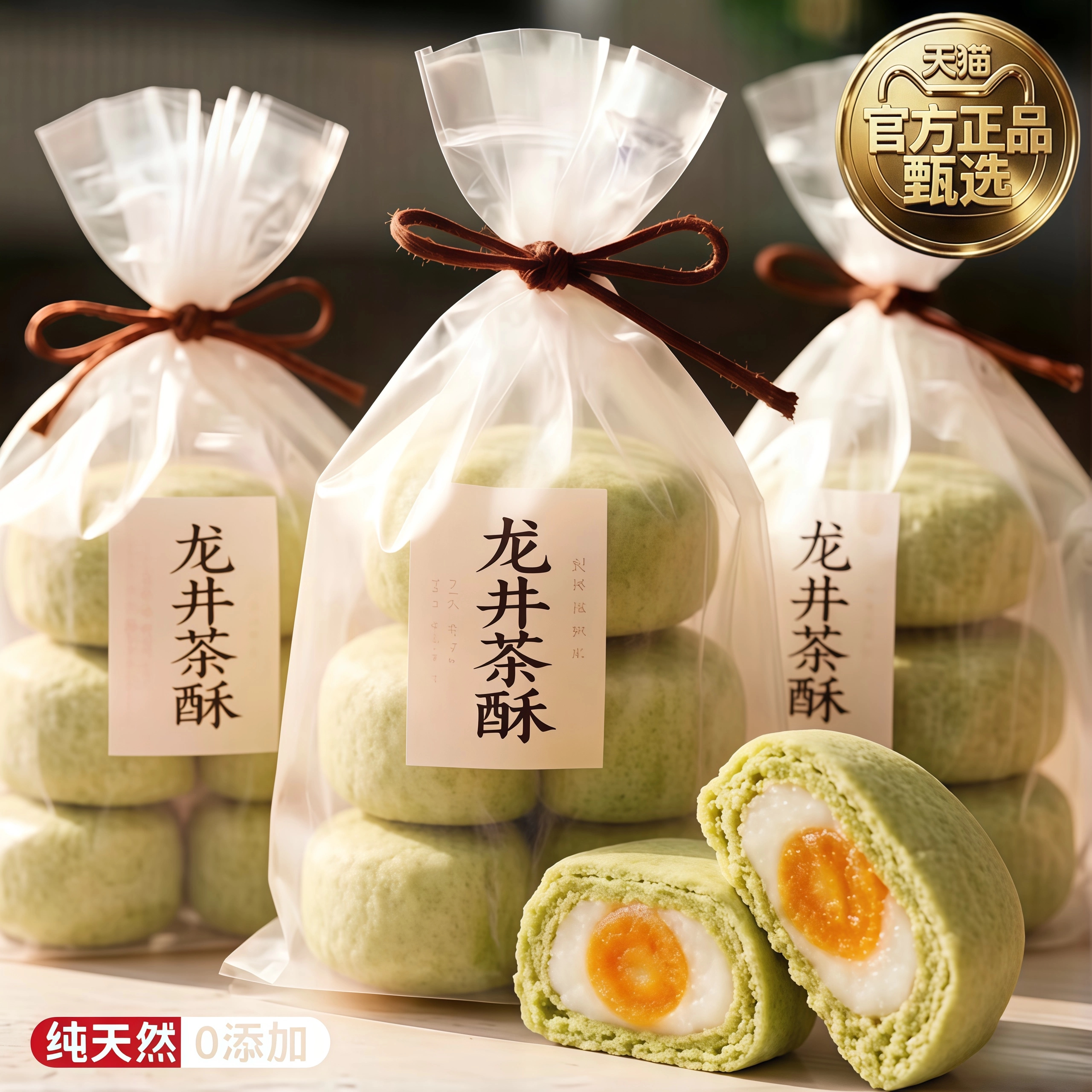 龙井茶酥抹茶绿茶麻薯雪梅娘杭州风味中式下午茶糕点心酥馅饼零食
