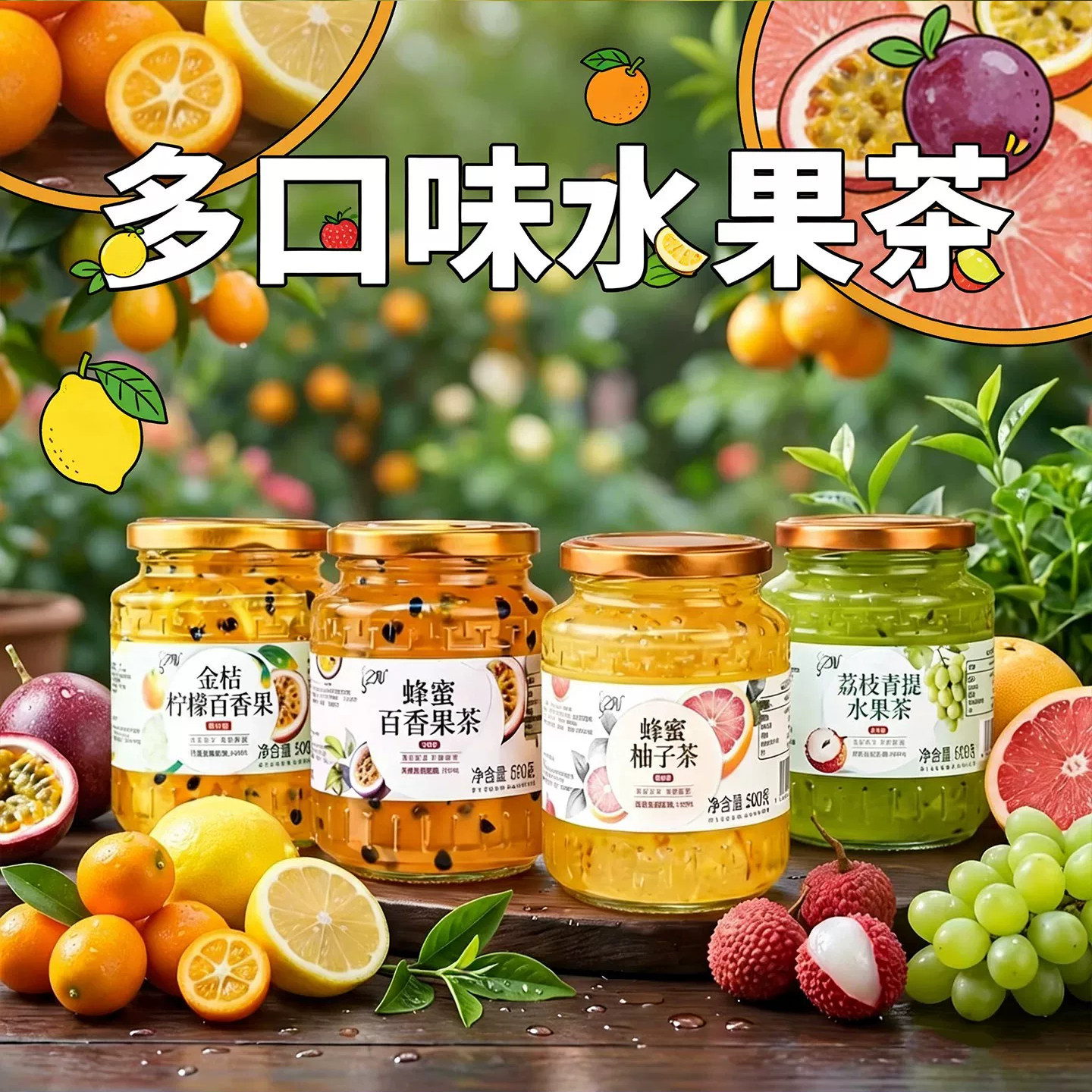 农科院蜂蜜柚子茶正品官方旗舰店百香果柠檬饮料果茶果肉酱泡水喝
