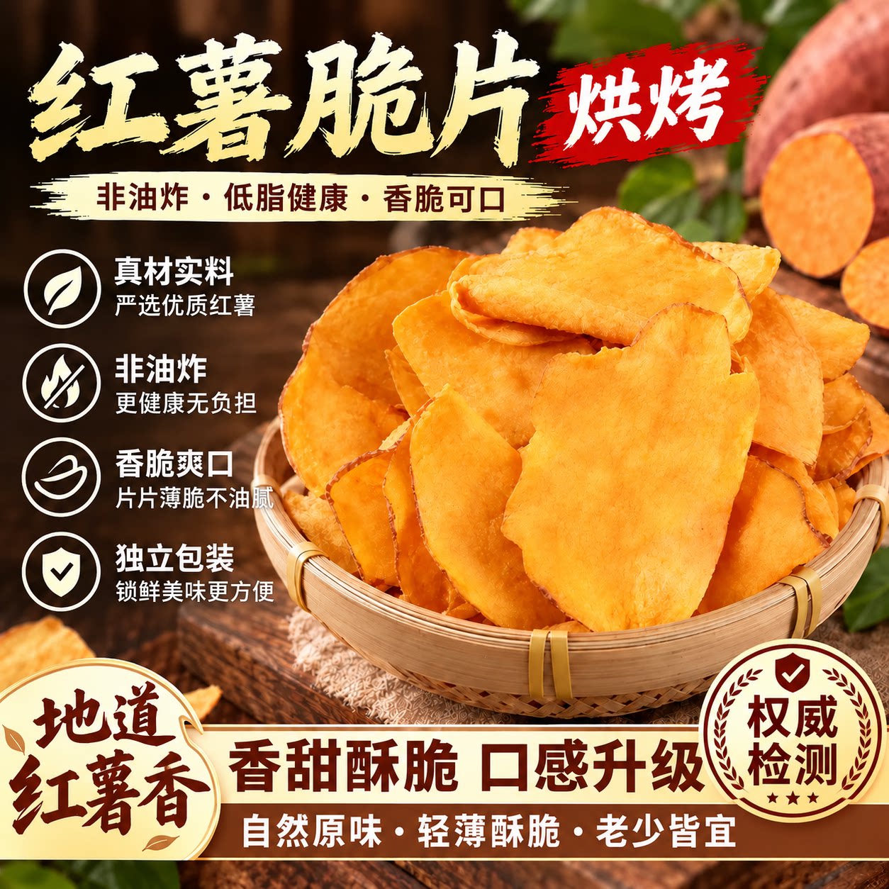 纯手工原切红薯片干香脆非油炸无糖湖南特产番薯地瓜官方旗舰店