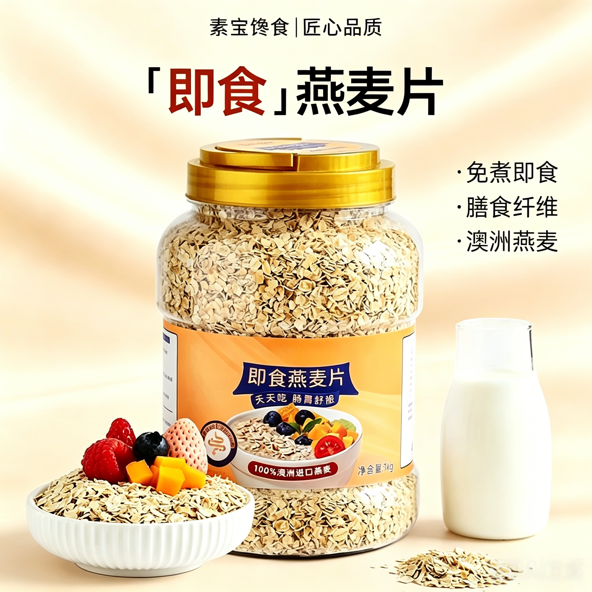 26年农家新米东北有机生纯燕麦片原味需煮无蔗糖五谷杂粮早餐粥
