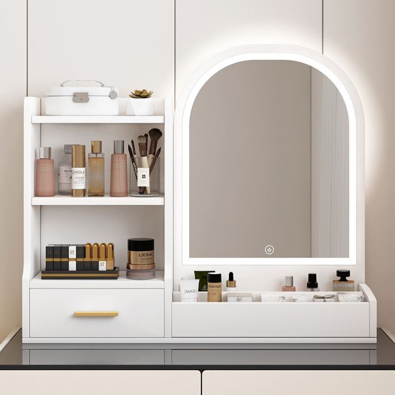 化妆品收纳盒抽屉式首饰护肤品面膜口红带镜子桌面整理大号储物盒