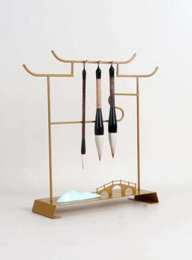 新式摆件中MC-TY-62禅意高端客厅酒柜玄关毛架样板间创意笔居软装