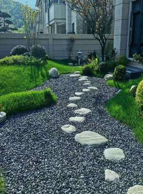 黑色砾石工程铺路灰色子水洗水磨水石121601建筑机制透小碎石石枯