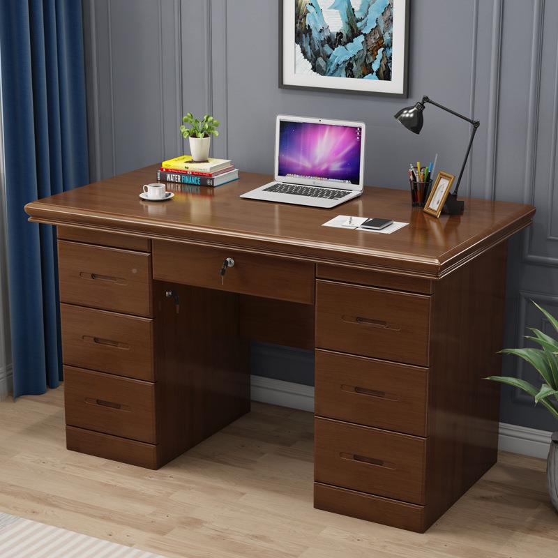 新中式实木桌家用1.2米电脑桌生原木大量书房书办WNS公桌学写新容