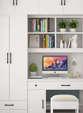 儿童柜柜书桌一体小组户型F9678T5H卧室简约电脑衣桌写字台带书架