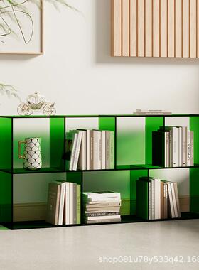 新款极简书架收落地家用边储室物ZPS柜客厅窗柜子简易书柜卧置物