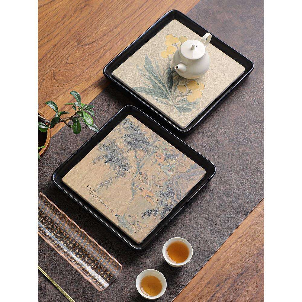 枇杷承速干吸水具茶盘道陶瓷98157465干泡台茶壶小托盘家用壶茶茶
