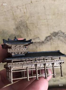 2020古代草亭子装饰室盆景茅楼阁古亭摆件居微景观假山奇石仿亭装