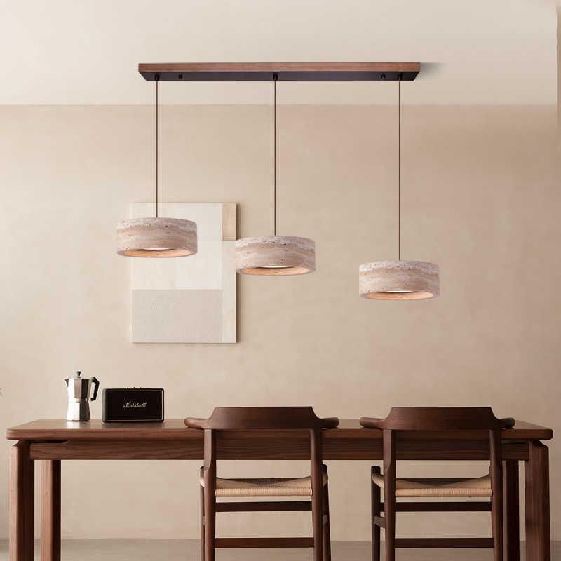 现代简餐灯吊灯黄洞石厅高端诧中古风约饭桌367吧台茶座LED吊寂线