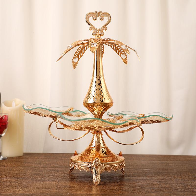 欧果式水果盘时尚酒店家座居三3.17.01盘空式水果架镂底轻奢水盘