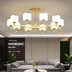厅吊卧灯新式 LE客D卧室灯套餐DQ6038金组合大气家用客房网红主餐