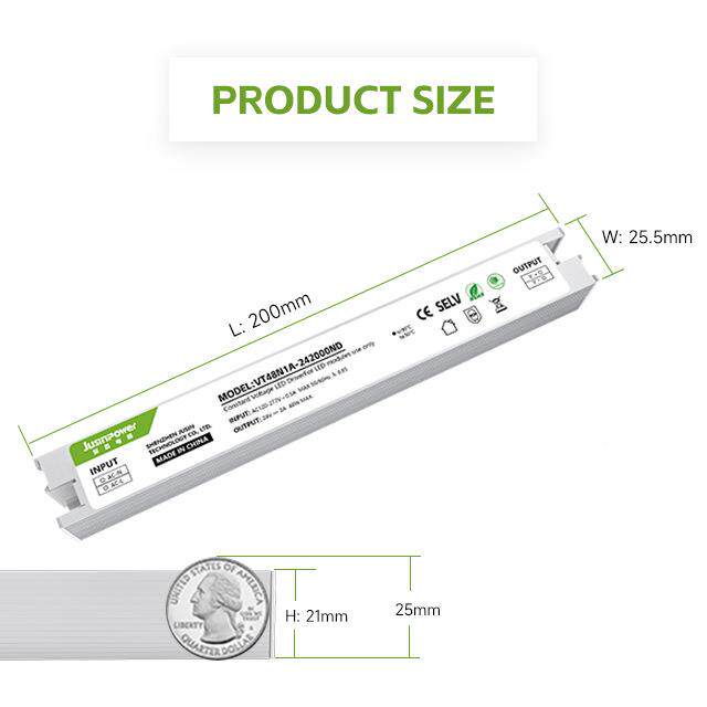 长条镜灯50W高PF恒电源美规天际V灯压UL0-10DDM24V恒压调天光