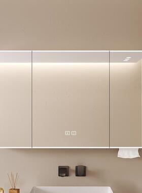 弧形镜体太铝浴室柜单独卫生间镜箱挂墙式空智能F97TS8M8镜子带灯