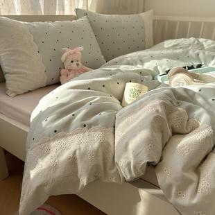 2025新款 小清双层纱水法洗床上四件套棉1.8被套宿水洗棉新舍 A类式