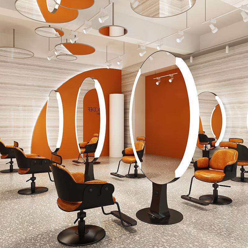 美发发廊专用镜台网红理店烫店壁染双面发柜子一体led带-JZ2灯挂