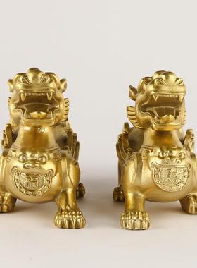 厂家铜貔貅摆摆件对财福貔貅站貔貅一家对一居工艺290品饰