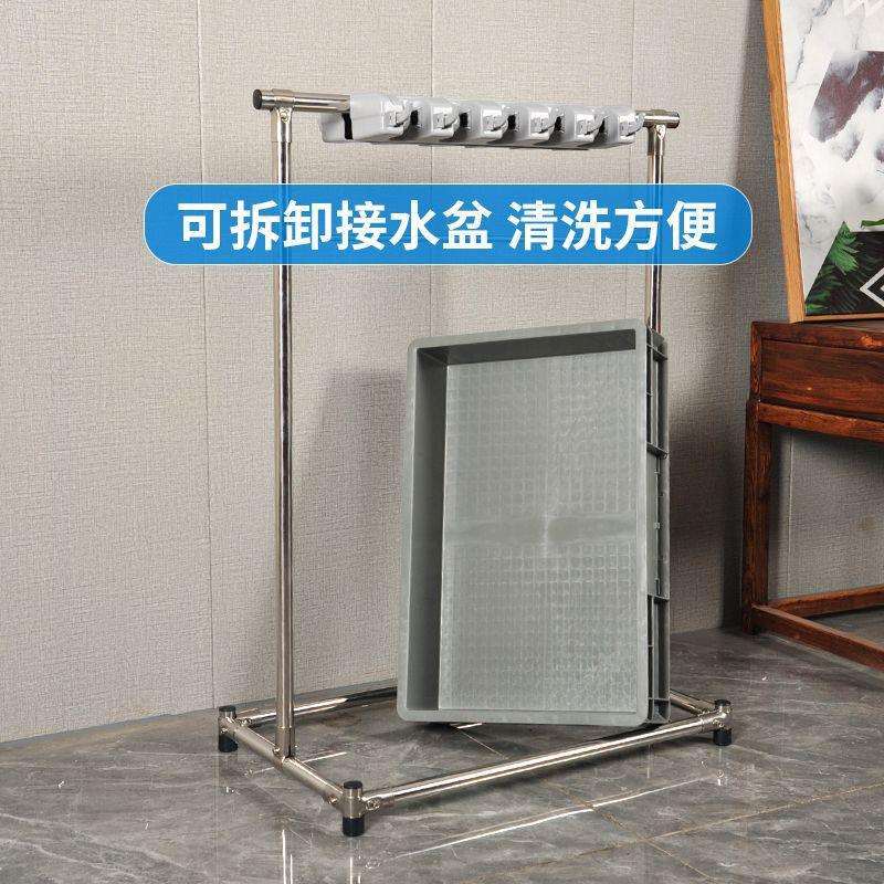 不锈钢纹铧实力落地式拖把架可移动用置架墩布物扫把架清洁具收纳