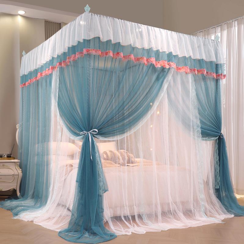 2025三新款加蚊帐开门落地双层蚊主帐家用1.8公风床帘RQD厚支架加