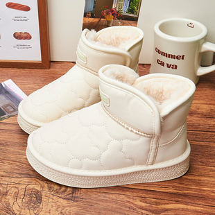 儿童雪地靴大棉2025冬季新款套脚皮面棉鞋厚底中大童女童短靴防水