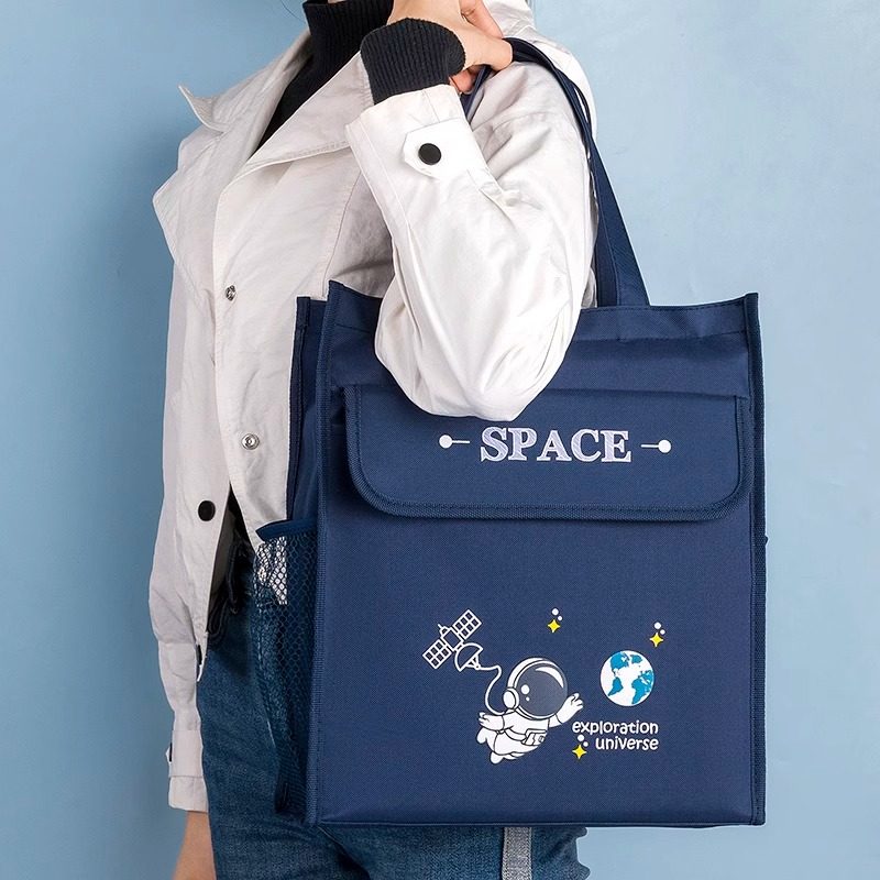 卡通男生手提袋竖版补习袋儿童美术袋文件袋学生便当盒袋小学文件