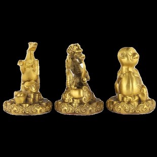 精工大号全黄铜十二生肖摆件全套纯铜属相牛虎龙鸡狗兔猴鼠工艺品