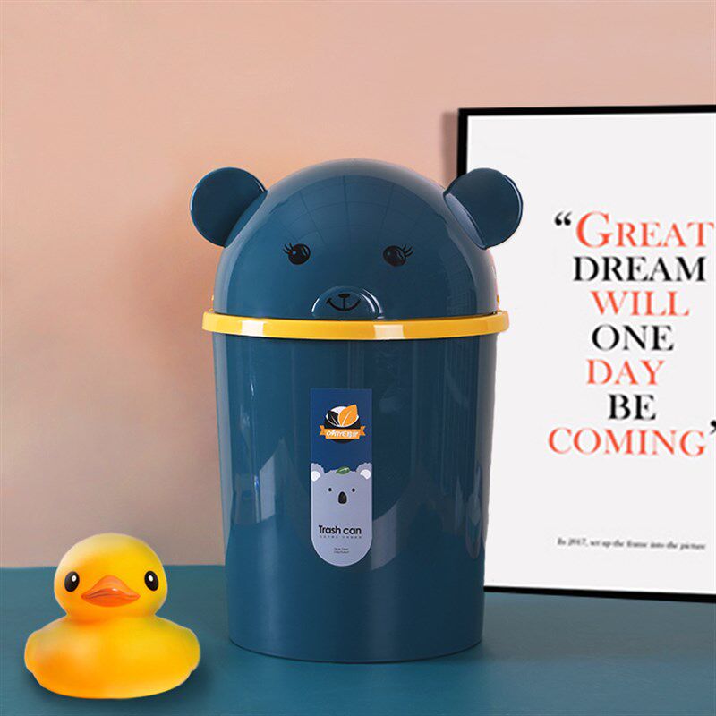 垃圾桶带盖家用可爱卡通大号摇盖式卧室厨房客厅厕所卫生间废纸篓