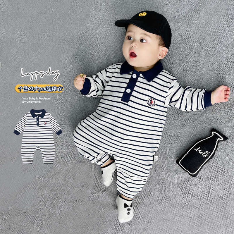 婴儿衣服连体衣礼服四五六七八九十个月一岁多男小孩宝宝春秋装夏