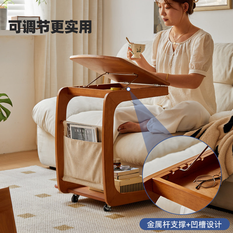 实木边几家用沙发边柜可移动床头茶几小桌子创意角几收纳层架置物