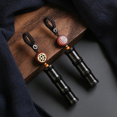 黑檀木竹节高升汽车钥匙挂件男个性 创意平安符挂饰品女复古钥匙扣