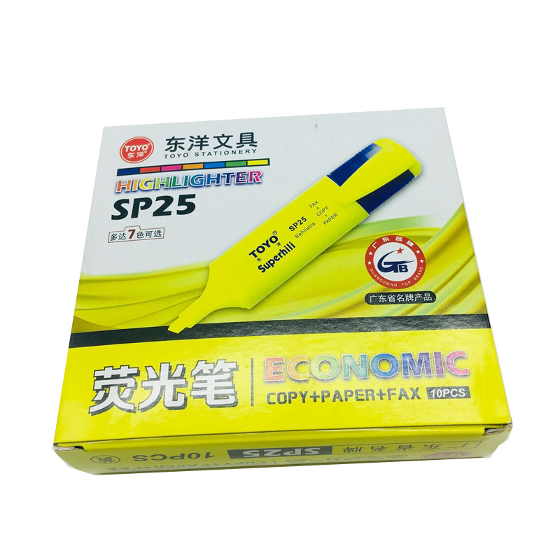 东洋TOYO荧光笔SP25标划记号笔10支包邮不褪色防水