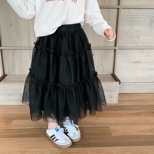 *公主网纱半身裙*女童2023秋季新款童装小女孩蛋糕裙仙女洋气裙摆