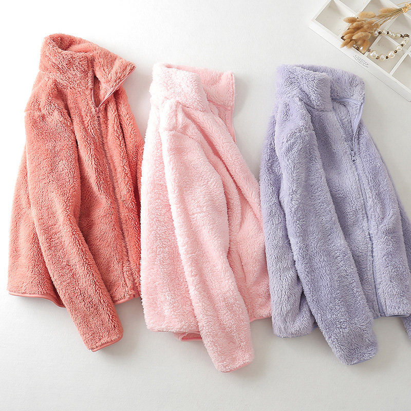 睡衣男女秋冬保暖珊瑚绒外套 情侣舒棉绒长袖拉链开衫家居服上衣