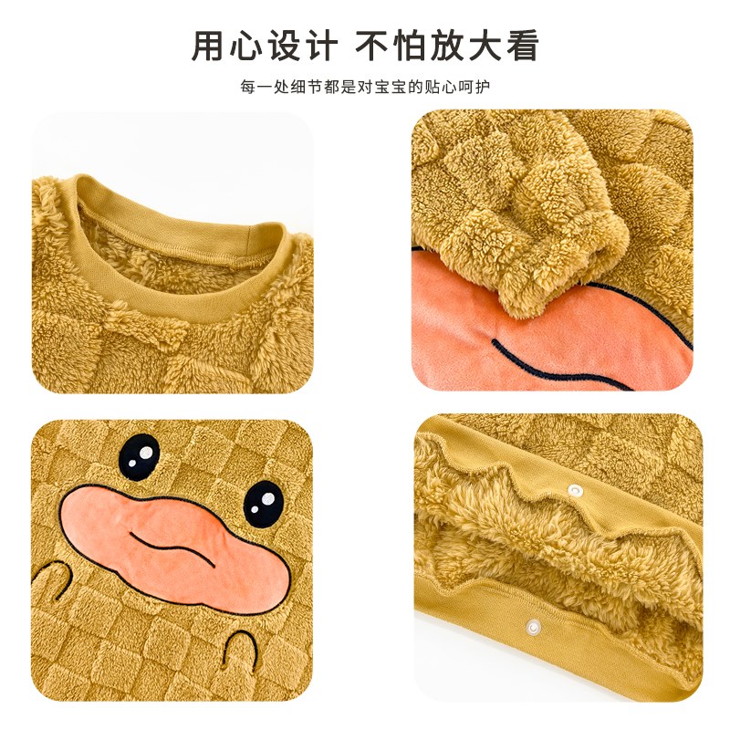 男女童秋冬珊瑚绒睡裙宝宝秋冬家居服可爱儿童法兰绒睡衣加绒睡袍