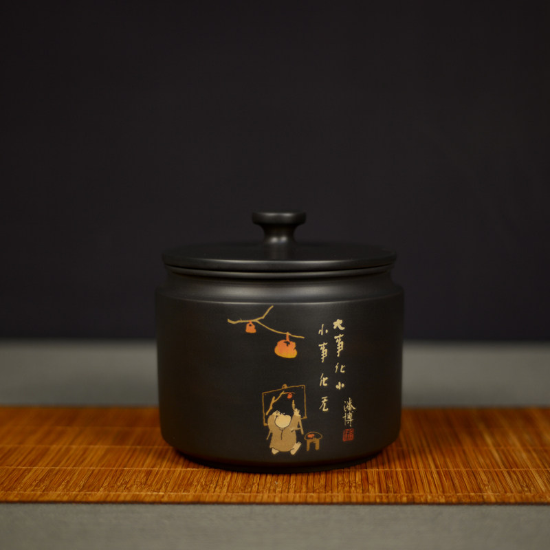 建水紫陶茶叶罐小号精品高档陶瓷密封罐紫砂醒茶储存罐普洱茶空罐,餐饮具,茶叶罐,淘宝优惠券,粉丝福利购,淘宝优惠卷