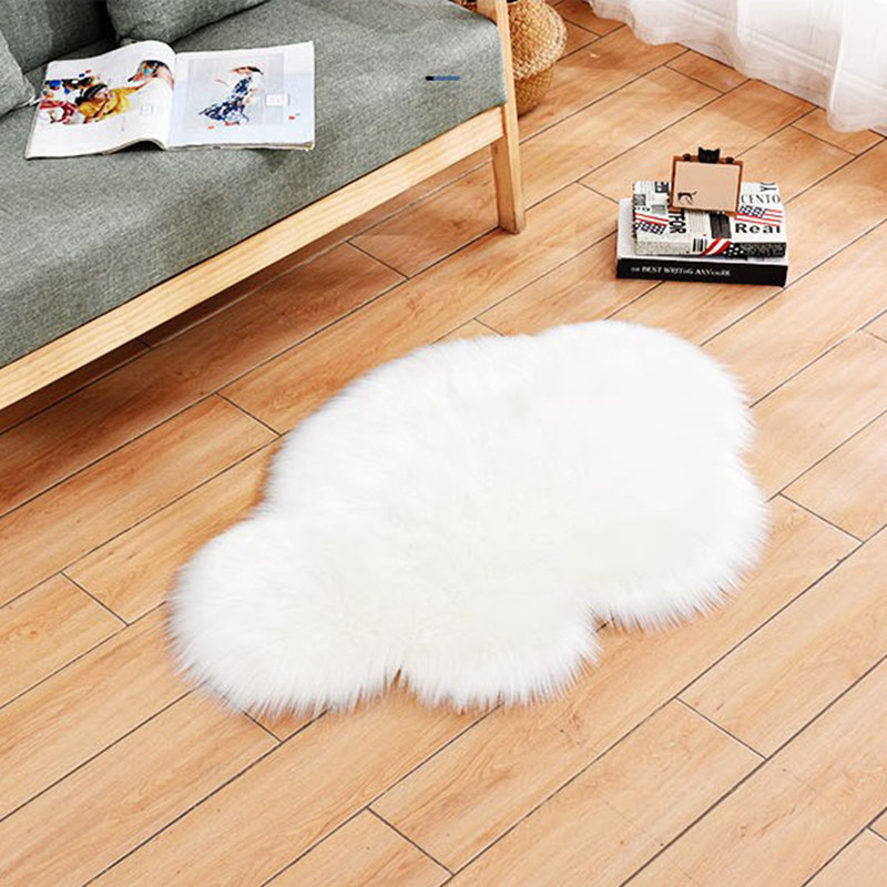 白色长毛房间装饰地毯床边毯可爱云朵少女卧室客厅轻奢可机洗加厚,居家布艺,地毯,淘宝优惠券,粉丝福利购,淘宝优惠卷