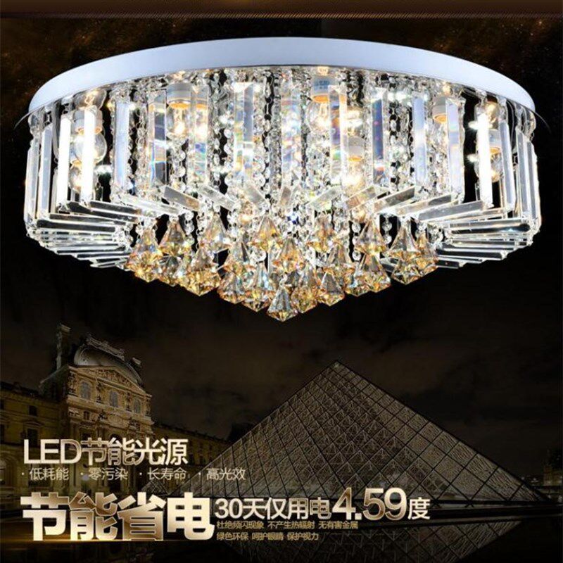 椭圆形LED吸顶灯门厅工程水晶灯入户玄关过道餐厅客厅灯大堂灯具
