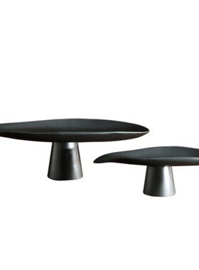 极简轻奢黑白两色高脚果盘摆件样板间售楼处软装家居客厅茶几装饰