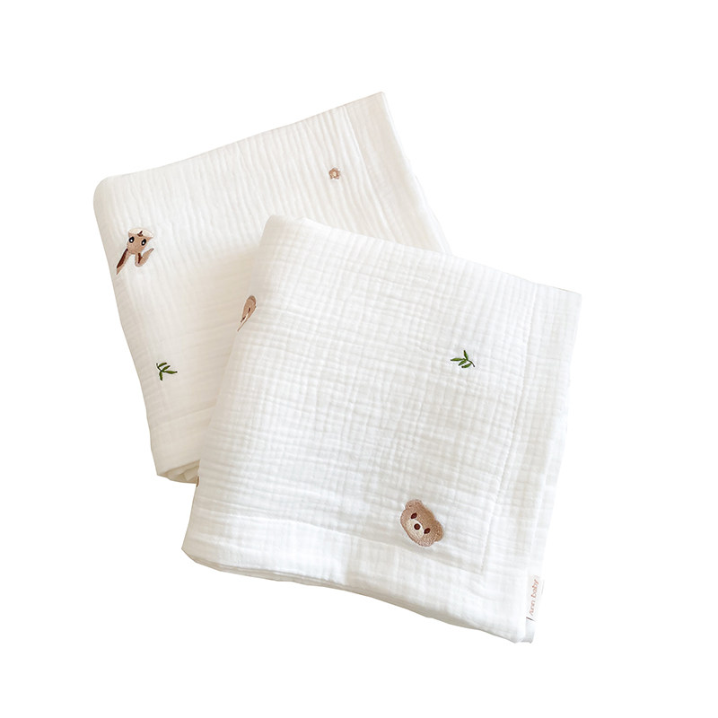 婴儿盖毯纯棉纱布新生儿童午睡小毯子空调毛巾被四季通用宝宝浴巾