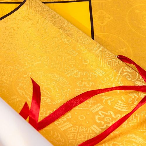 茅山道具 黄色百福水印宣纸挂轴经文纸空白画轴