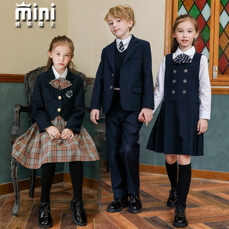 英伦学院风西装小学生校服套装秋冬新儿童班服老师背心裙幼儿园服