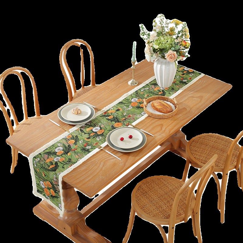 复古绿色花朵桌旗红色波西米亚餐边柜旗布艺茶几电视柜长条尾巾,居家布艺,桌旗,淘宝优惠券,粉丝福利购,淘宝优惠卷