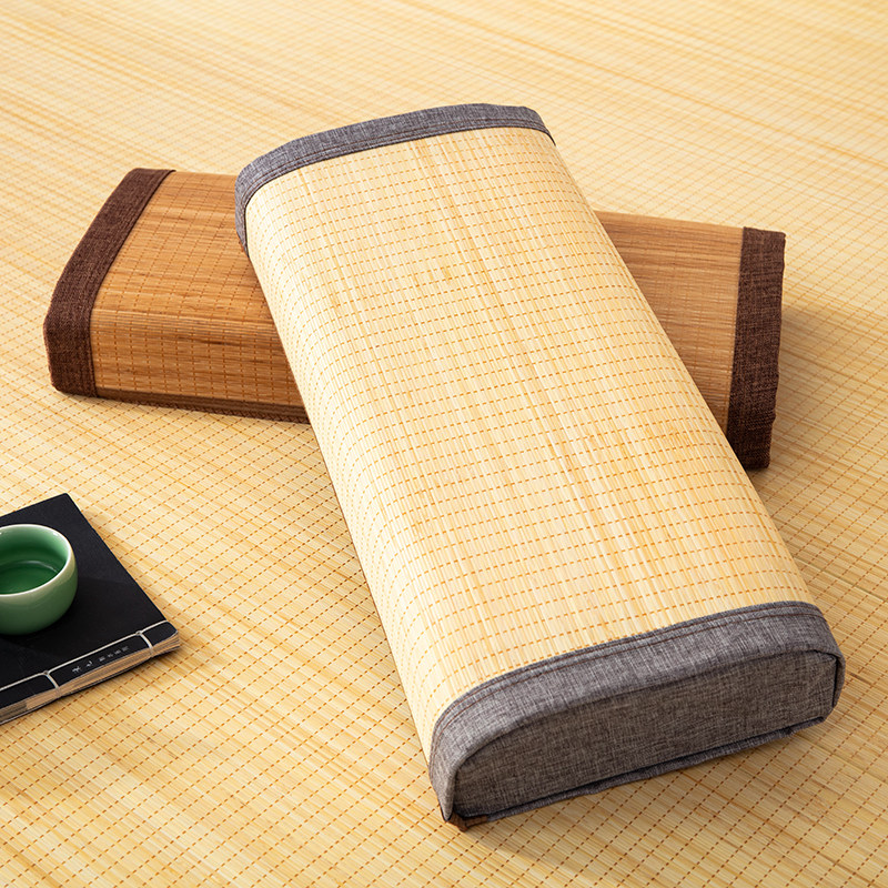 凉席枕头夏天凉枕夏季凉爽单人护颈椎助睡眠成人软竹席面竹枕头硬