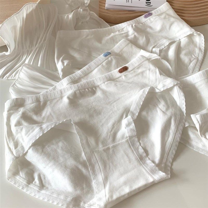 A类婴儿棉白色简约小动物标签内裤女中腰舒适夏季薄款学生三角裤,女士内衣/男士内衣/家居服,女三角裤,淘宝优惠券,粉丝福利购,淘宝优惠卷