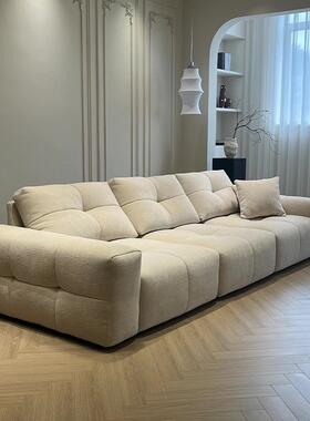像素沙发豆腐块轻奢客厅简约奶油风超大坐深可移动靠背雪尼尔沙发