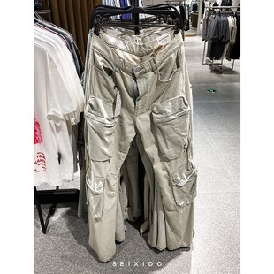 美式 5575471 休闲宽松口袋阔腿牛仔裤 长裤 436 重工水洗工装 柜529